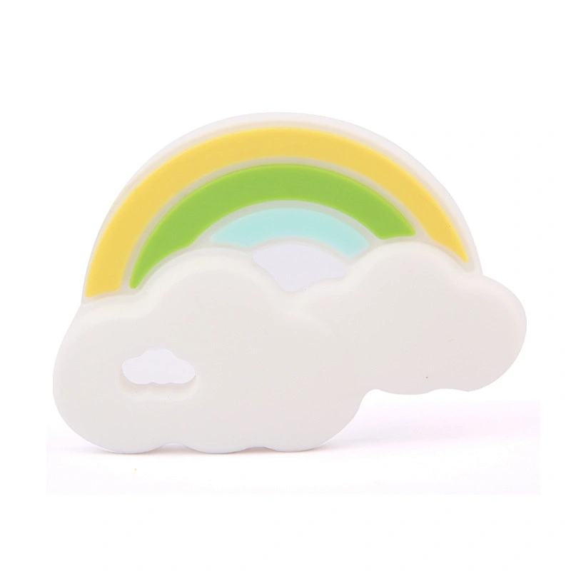 BPA free Funny cute safe food-grade silicone rainbow teether for Baby molars