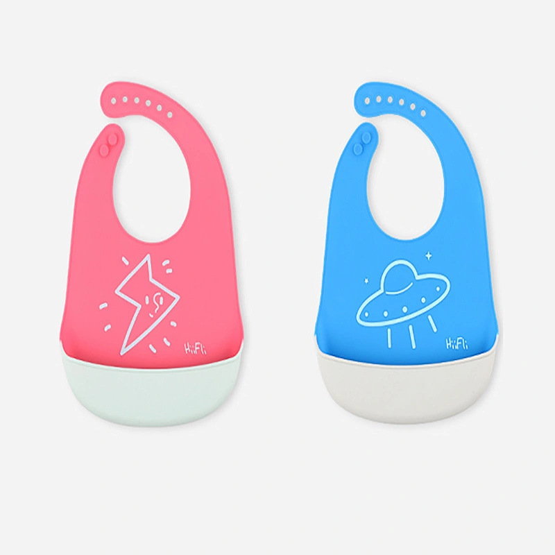 2020 OEM/ODM waterproof foldable easy to clean and carry baby bib food grade silicone for feeding