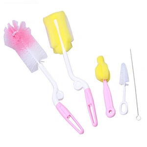 5x Baby Feeding Bottle Cleaning Brush Set Brush Sponge Cleaner Straw Nipple Cleaning Tool Straws Coffee Cleaning