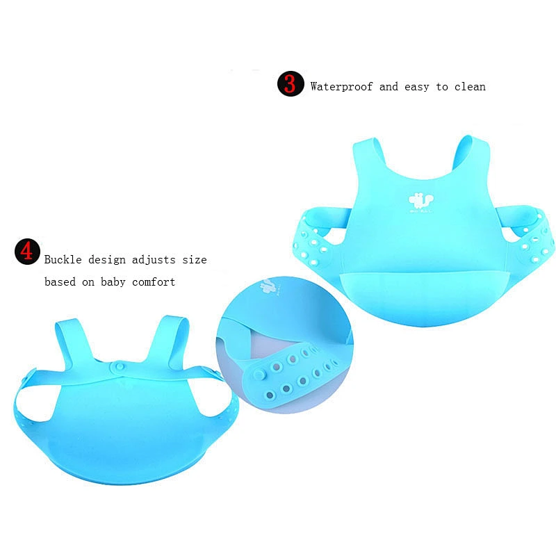 2020 BPA free waterproof foldable easy to clean durable baby silicone bib for the boys and girls for feeding