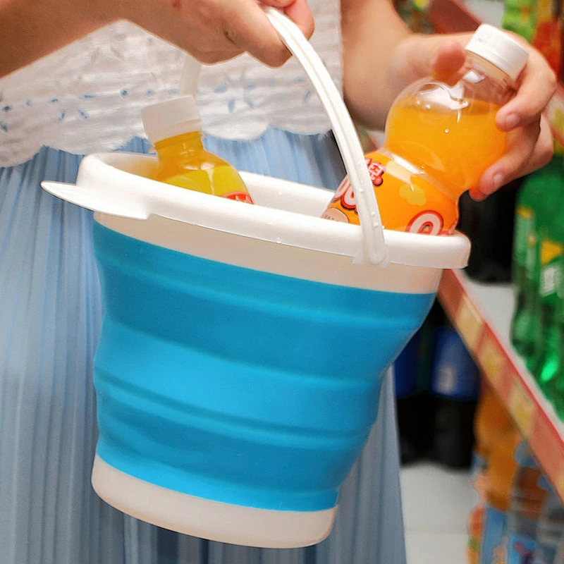 2020 latest new design lightweight durable silicone collapsible shopping bucket for mother for shopping