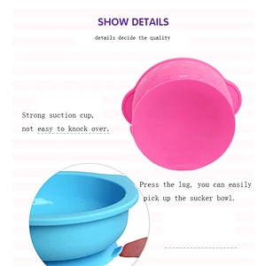 2020 High quality easy to clean non-deformable anti-drop food grade silicone sucker bowl for baby for feeding