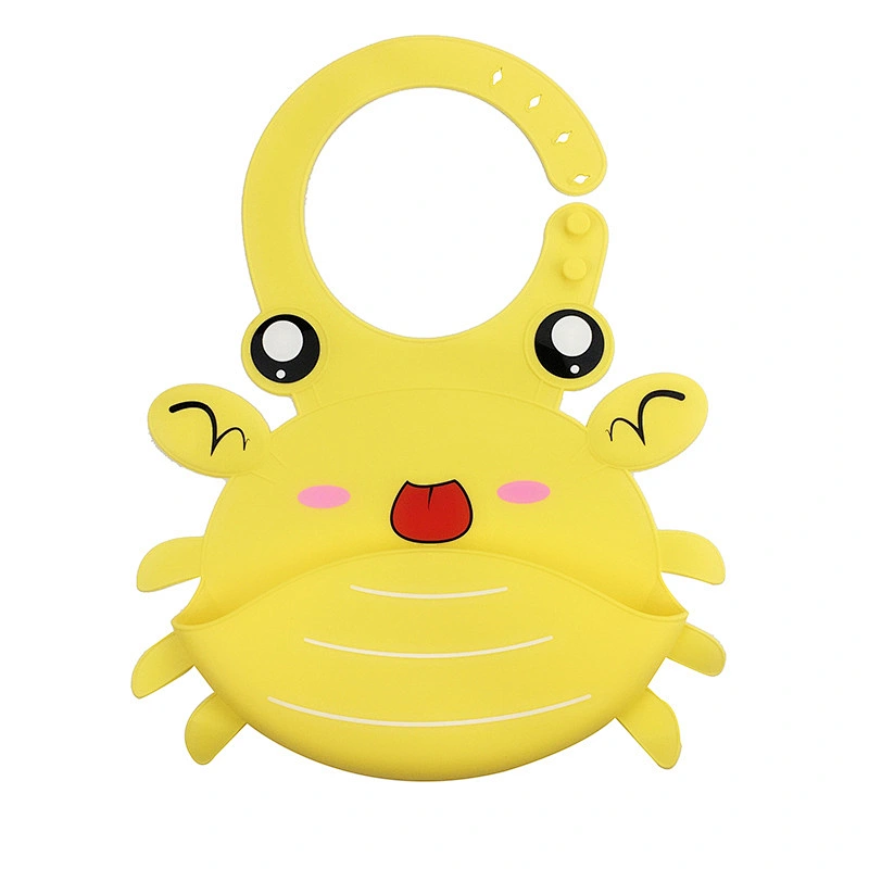 New Design Silicon Waterproof Baby Bibs for Girls and Boys with Catcher