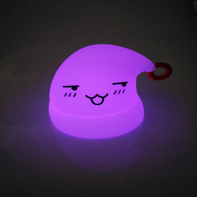 custom promotional gifts colorful LED  silicone snowman light for baby for sleeping