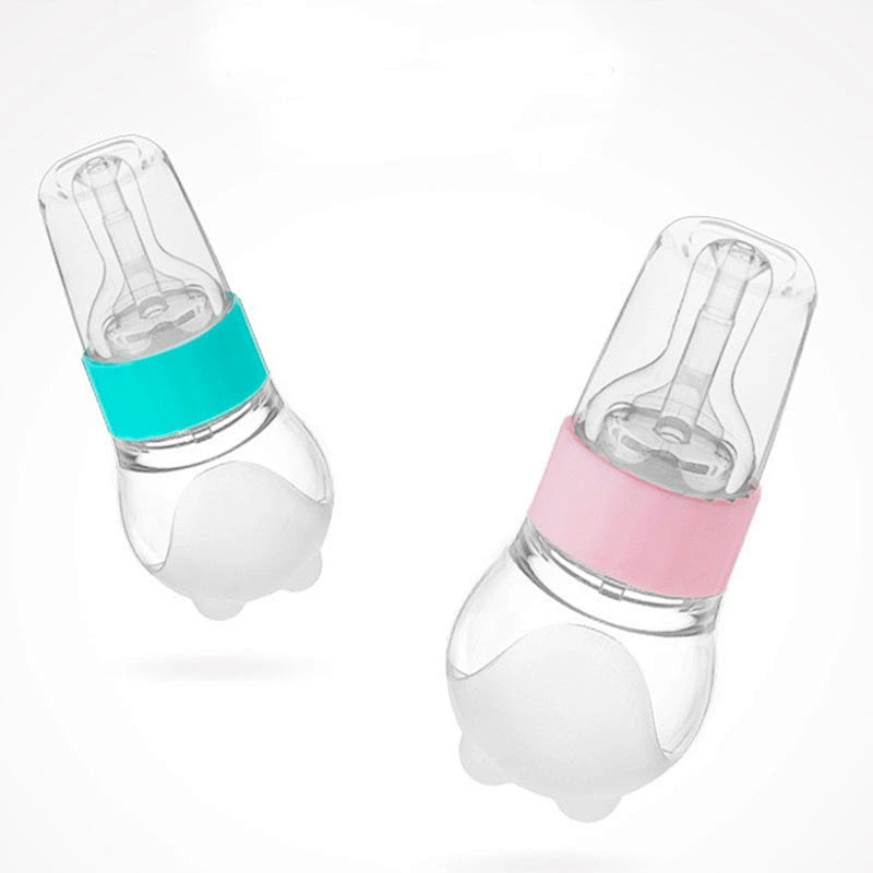 exclusive  foos grade silicone Manual extrusion type Infant feeding cap medicine  bottle device