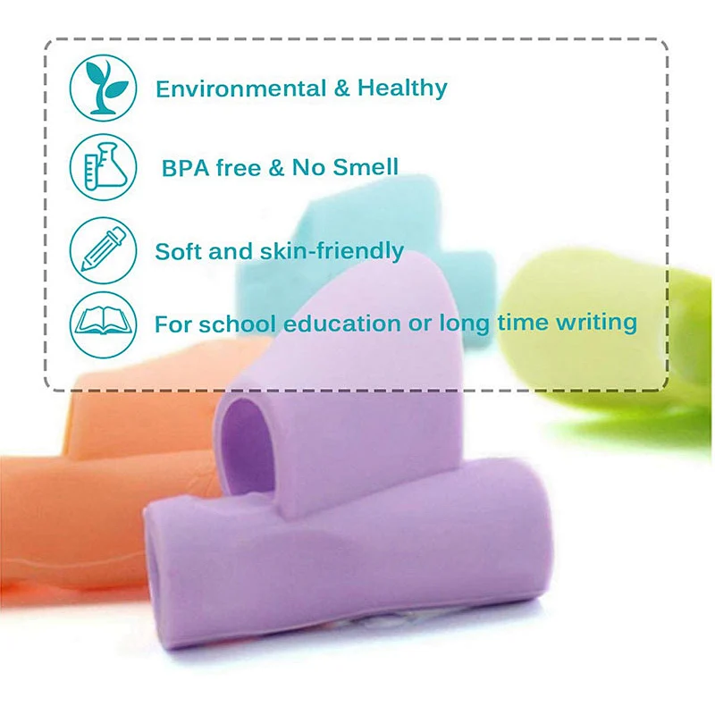 Amazon hot seller children's silicone grip pen set correct posture pen set environmental food grade silicone pencil case