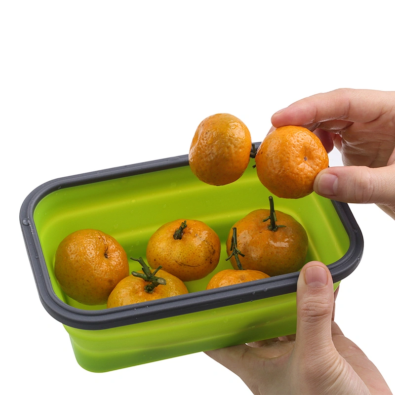 2020 Leak-proof large capacity foldable practical silicone folding lunch box for children for feeding
