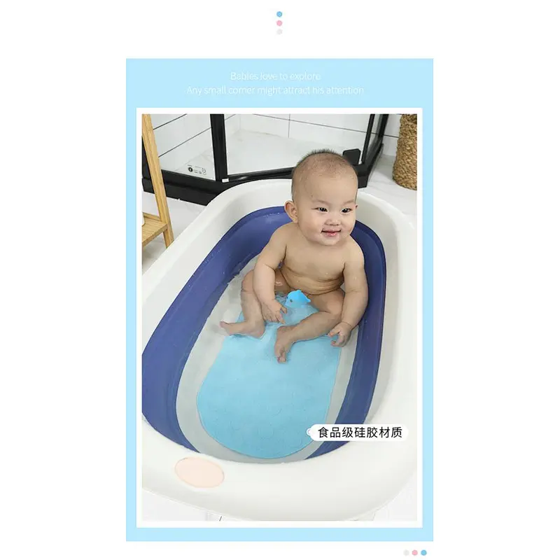 2020 Amazon top sellers non-slip environmentally friendly foldable space saving easy to clean anti-slip mat for baby for bathing