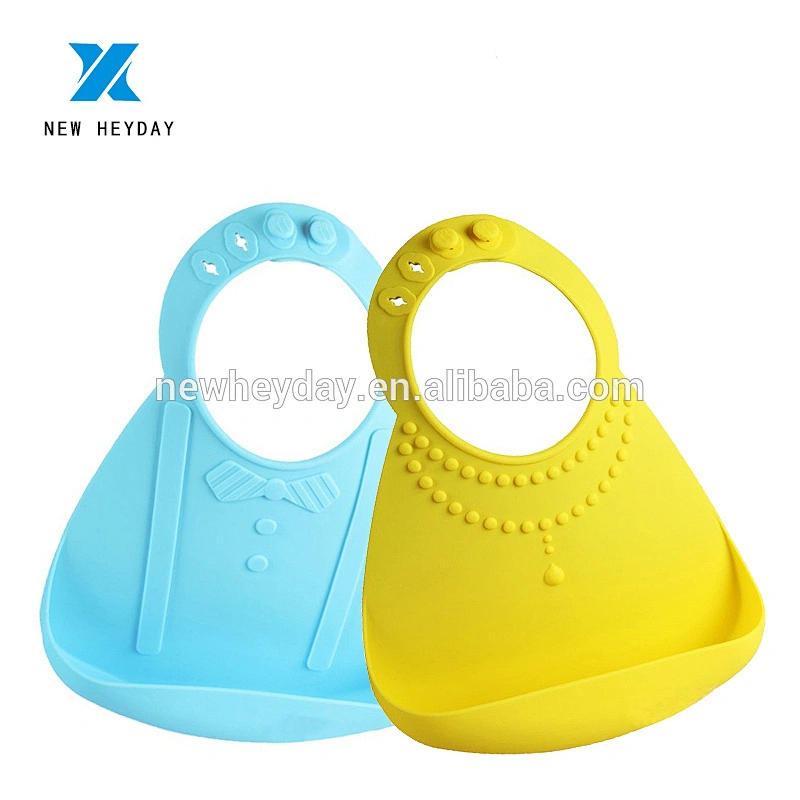 Bpa Free 3D designed waterproof  silicone girl bowknot bib factory custom