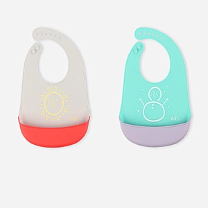 2020 OEM/ODM waterproof foldable easy to clean and carry baby bib food grade silicone for feeding