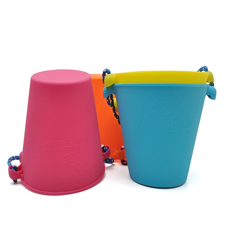 2020 Amazon top seller children's folding multi-purpose beach water bath portable silicone soft bucket for playing