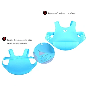 2020 BPA free waterproof foldable easy to clean durable baby silicone bib for the boys and girls for feeding