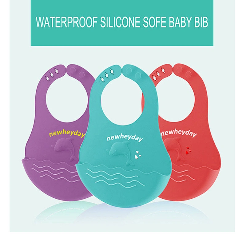 Original factory silicone foldable bibs elephant/fox bandana bib baby set with pocket at the Wholesale Price