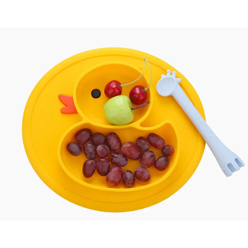 custom Heat-Resistant 100% Food Grade Silicone Baby Plate suction baby plate