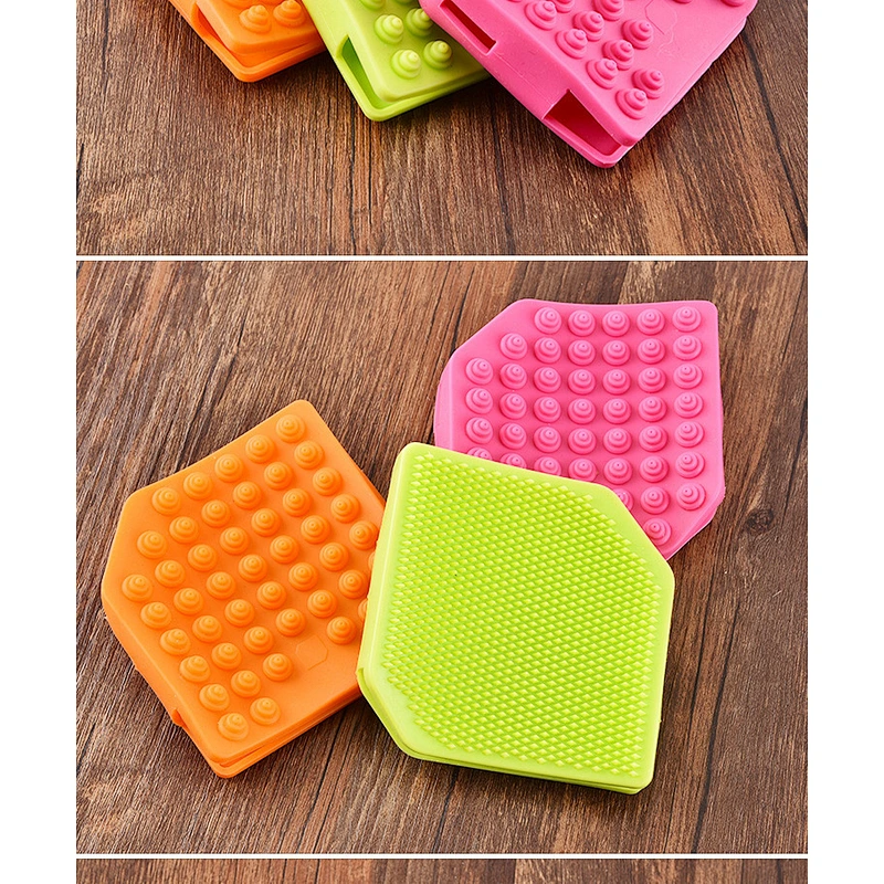 Soft Silicone Brush  pad for fruit cleaning Shower Care hair Scalp Massage Brush  Cleaning Shower dishwashing brush