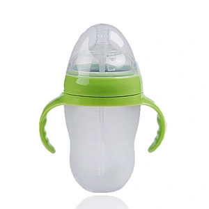 Best seller  250ml soft  silicone baby feeding bottle with   heat-resistance  ppsu material