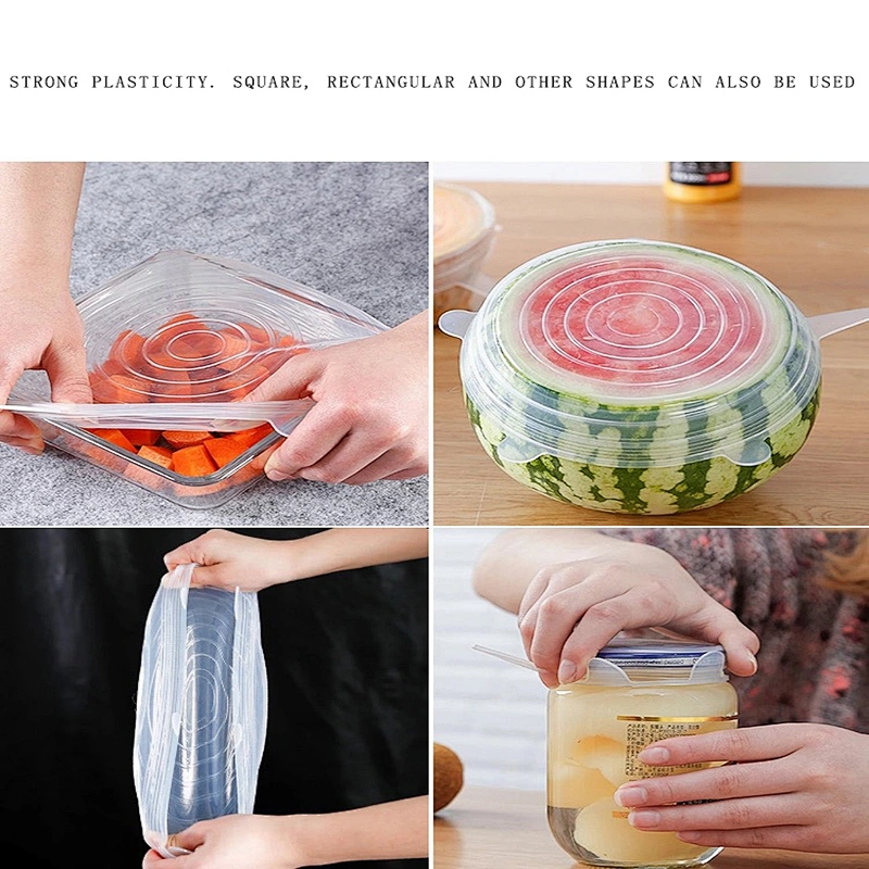2020 Amazon top sellers  elastic stretchable seal leakproof healthy food grade silicone fresh cover for kitchen