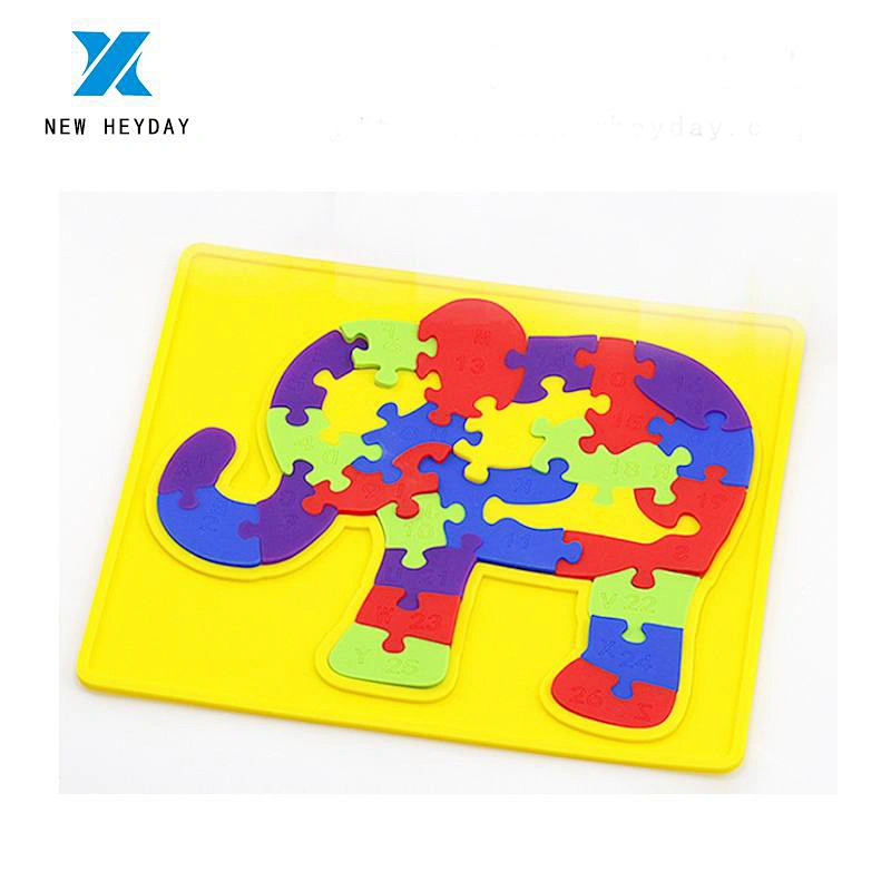 custom Giraffe or elephant silicone 3d Puzzles  kids Wooden Baby  Elephant Shape Early Learning Education