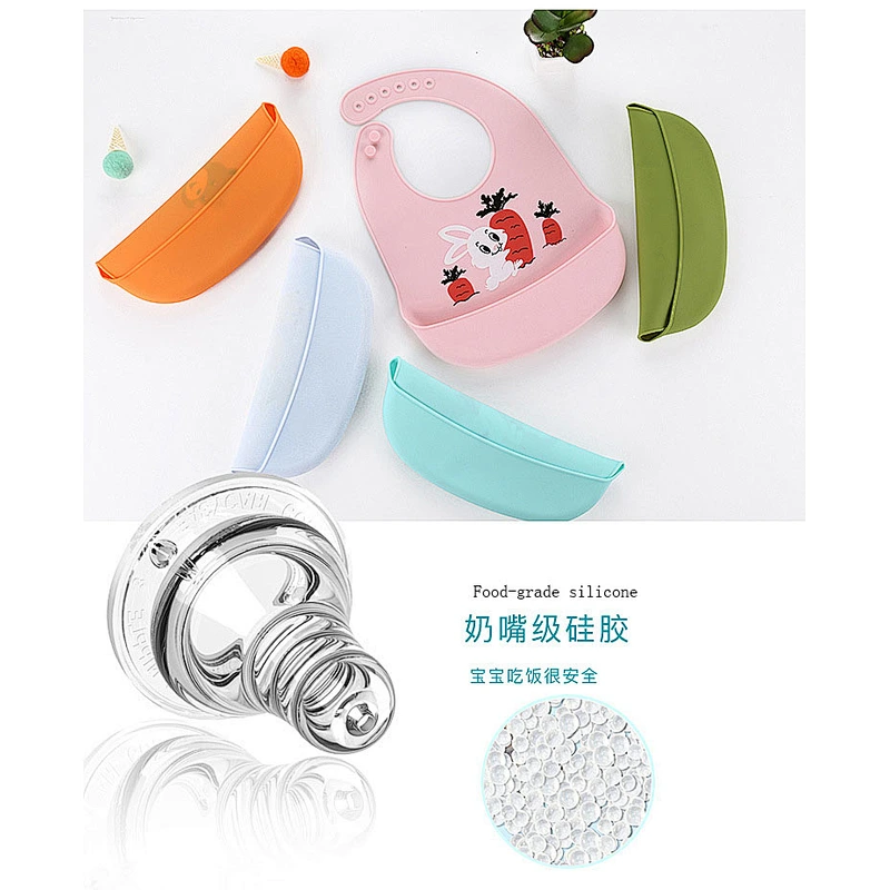 2020 New design custom printed disposable eco-friendly waterproof silicone rubber baby's bibs for feeding