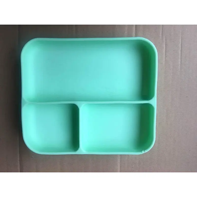 2020 New Infant anti-fall integrated foldable practical silicone type grid complementary food plate for baby for feeding