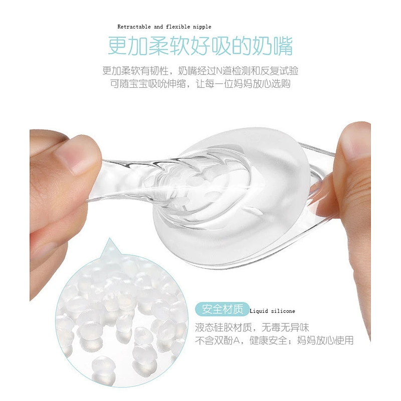 2020 Amazon top sellers soft and flexible anti-flatulence food-grade liquid silicone nipple for baby for feeding