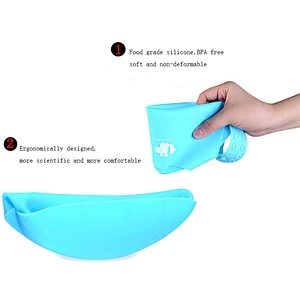 2020 BPA free waterproof foldable easy to clean durable baby silicone bib for the boys and girls for feeding