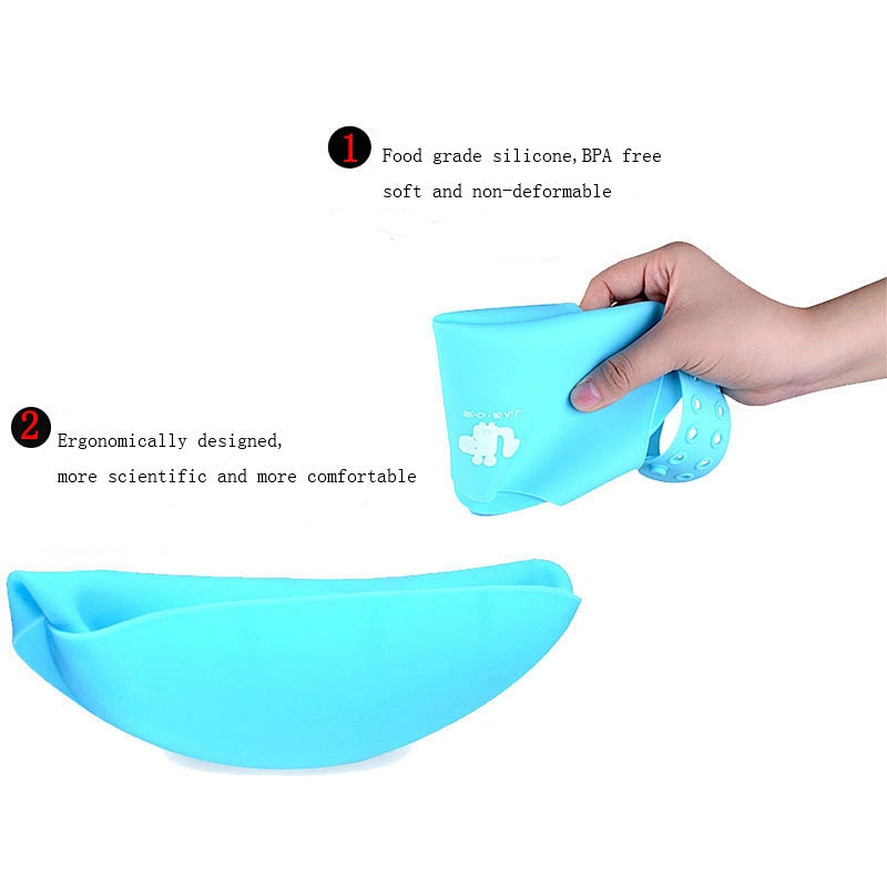 2020 BPA free waterproof foldable easy to clean durable baby silicone bib for the boys and girls for feeding