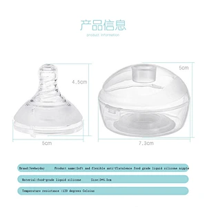 2020 Amazon top sellers soft and flexible anti-flatulence food-grade liquid silicone nipple for baby for feeding