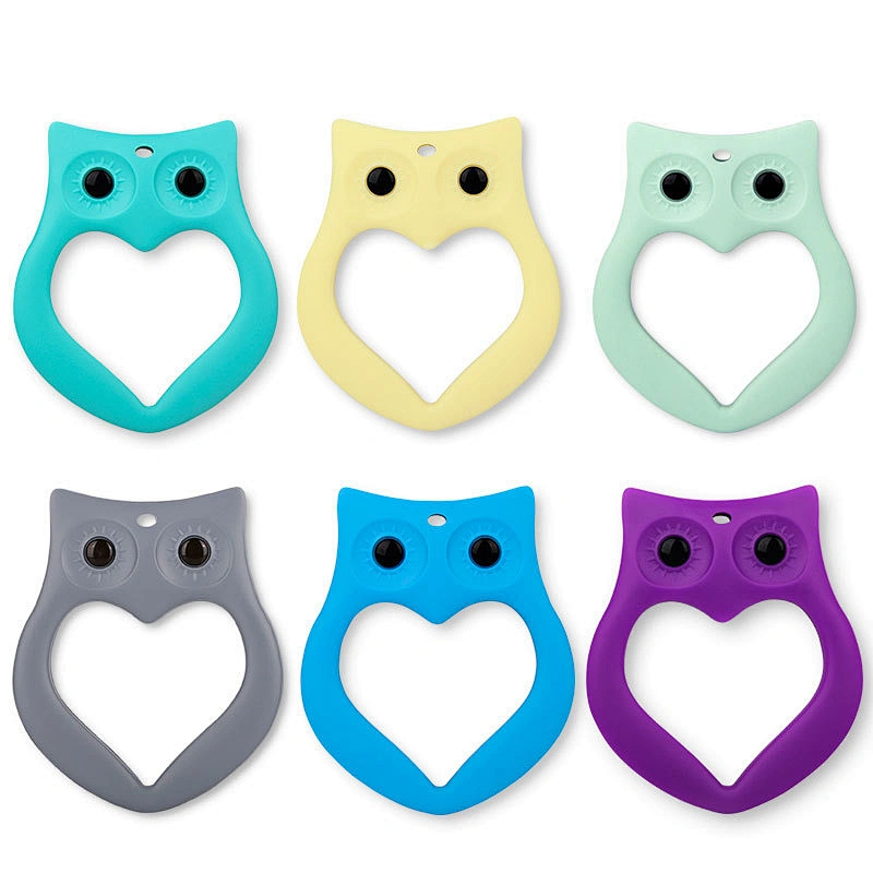 custom Food grade  silicone owl soft toy  teether CPC certification