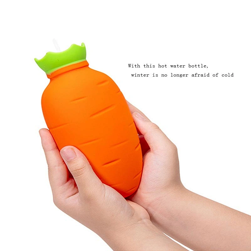 2020 Amazon top sellers waterproof and explosion-proof shape cute carrot hot water bottle for baby amd mother for keeping warm