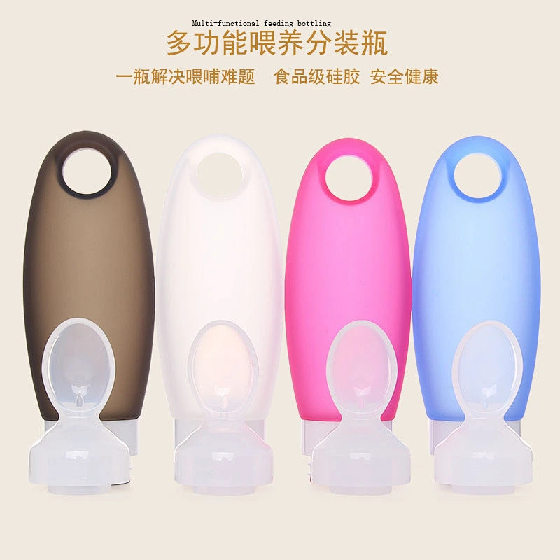 2020 new eco-friendly FDA-certified food grade silicone extruded food supplement bottle set for baby for feeding