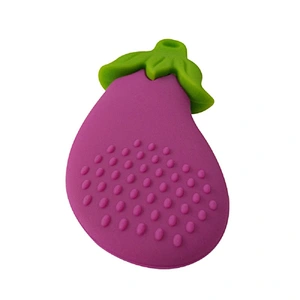 Soft  eggplant silicone baby teether toys