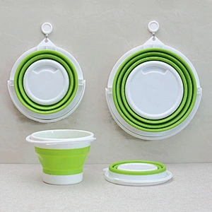 2020 customize cheap Leakproof portable foldable silicone Beach toy bucket for kids for play