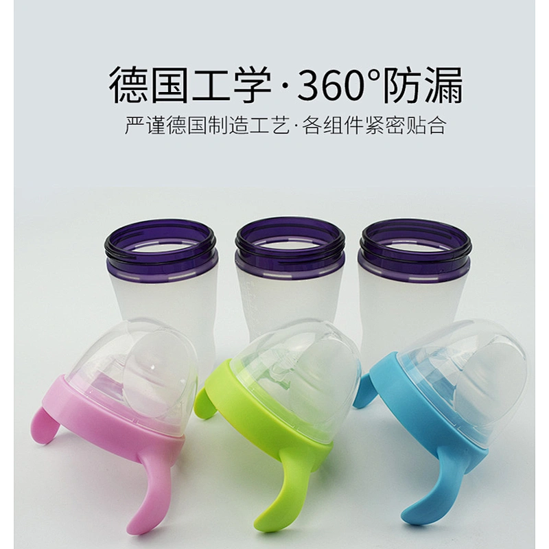 oem  Natural anti-flatulence silicone body  baby  bottle  wide mouth  bottle  label Toddler Milk Drinking Bottle Feeding Nursing