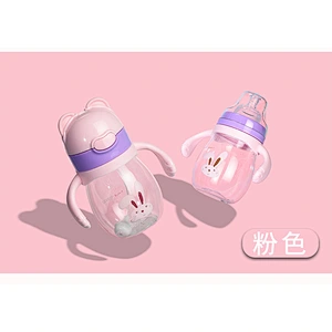 Durable anti-skid safety eco friendly silicone milk bottle with double canopy for baby