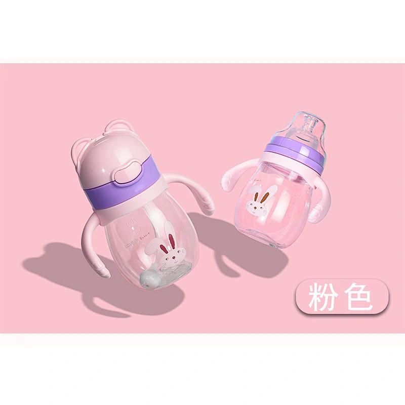 Durable anti-skid safety eco friendly silicone milk bottle with double canopy for baby