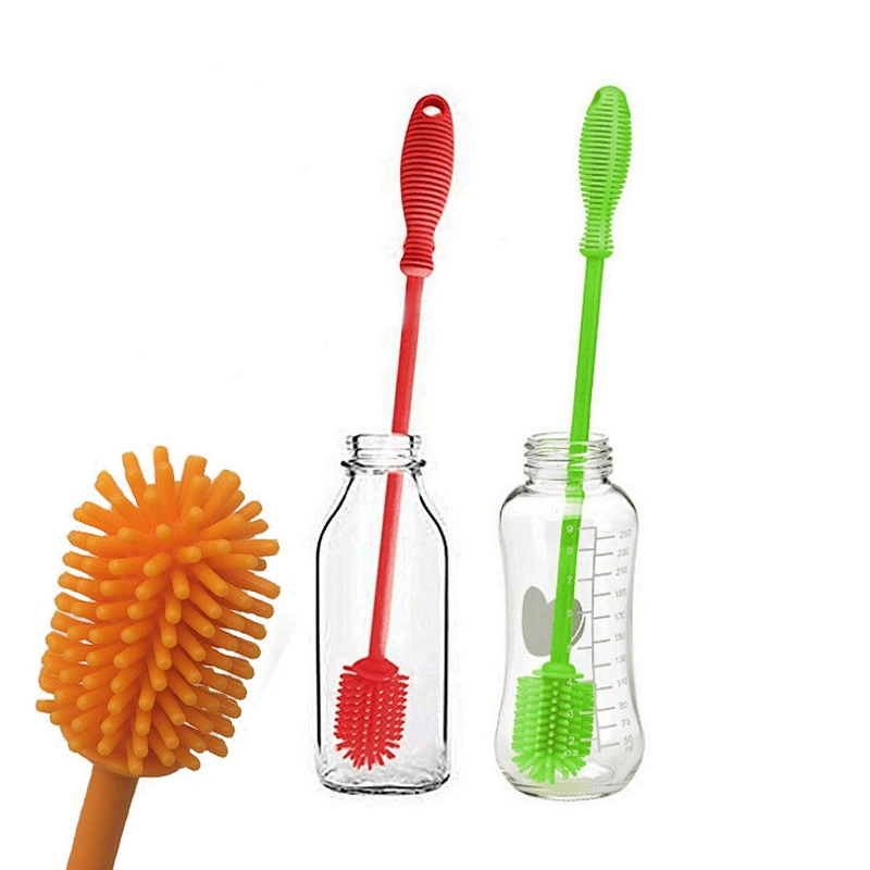 Creative Multifunctional Silicone Bottle Brush Soft Baby Milk Feeding Bottle Brush Cleaner Cleaning Cleaner Brusher