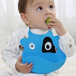 Wholesale Customized Animal waterproof FDA Soft Kids Silicone Baby Bib, Feeding Baby Bibs with pocket