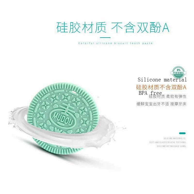 2020 Amazon top sellers soft healthy BPA free food-grade silicone biscuit shaped teether for baby for feediing