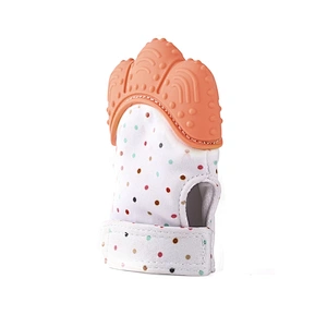 China factory supply fda approved baby teething mittens approval silicone biscuit fabric glove toy manufactured in