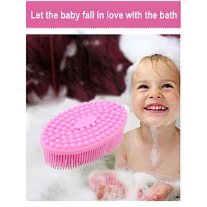 2020 Amazon top sellers soft durable flexible waterproof food-grade silicone bath brush for baby for bath