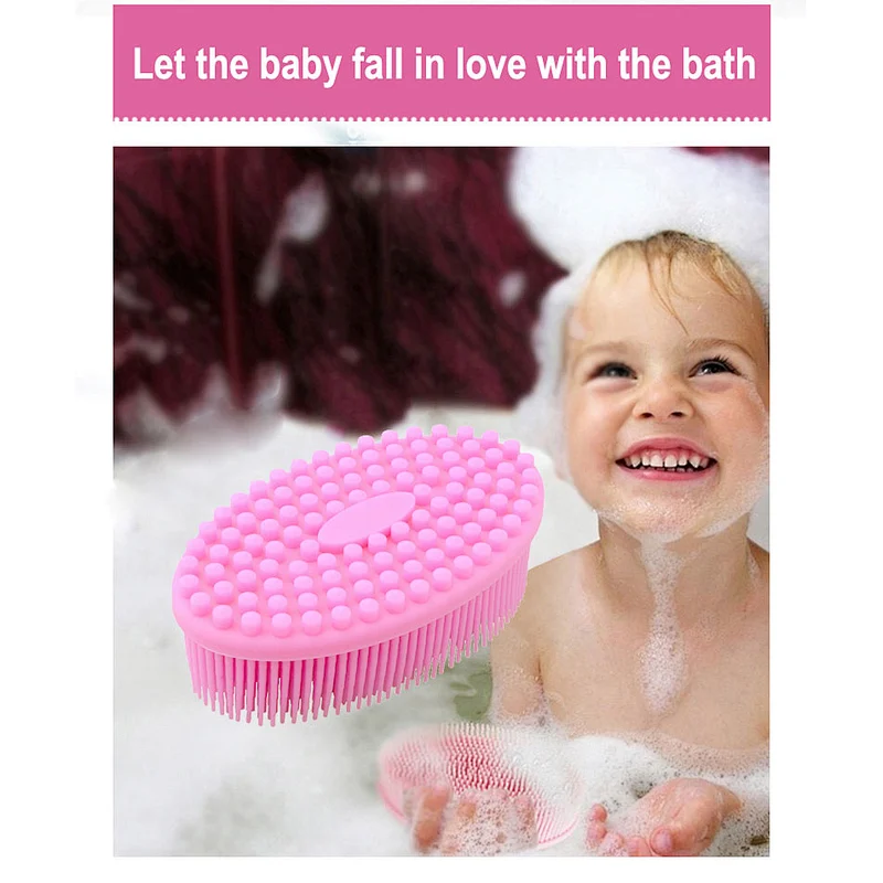 2020 Amazon top sellers soft durable flexible waterproof food-grade silicone bath brush for baby for bath