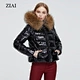 New fashion women winter shiny waterproof padded coat duck down jackets with real fur hood girls puffer coat