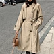 Factory custom clothing causal windproof blend women's jackets double breasted abrigo mujer long women trench coat