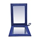 Salon hairdressing double sided salon mirror by blue leather