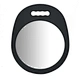 Hairdressing Salon Mirror with Handle Wet Brush Foam Surroundings Black Mirror for Barber Shops Home Use