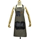 Cross Strap Black Canvas Barber Apron hairdresser for men