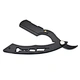 Popular cutout cool black barber metal razor straight mens shaving razor custom logo stainless steel razor barber