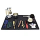 Top quality Suppliers Black Flexible PVC Nonslip Material for Wholesale custom logo salon table rubber barber mat