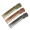 Barber Station Portable Metal Beard Comb 100% Stainless Steel Salon Equipments Face Comb